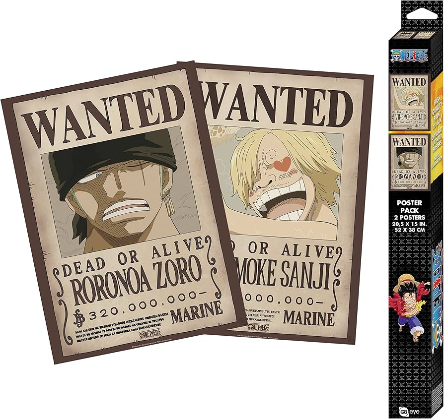 Posterset - One Piece Wanted; Zoro & Sanji